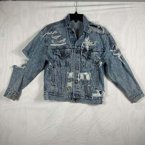 Vintage Levi's Distressed Ripped Denim Trucker Jacket